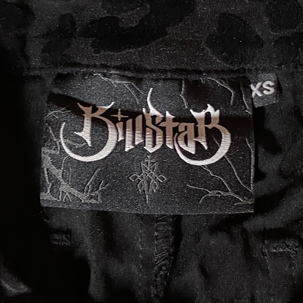NWOT Killstar Hellcat Black Leopard Print High Waisted Pants w/Buckles & Straps - Picture 8 of 14